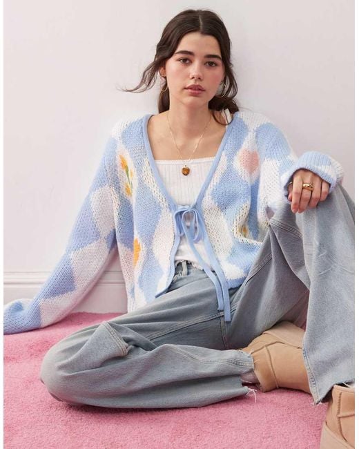 Miss Selfridge Gray Tie Front Cardigan
