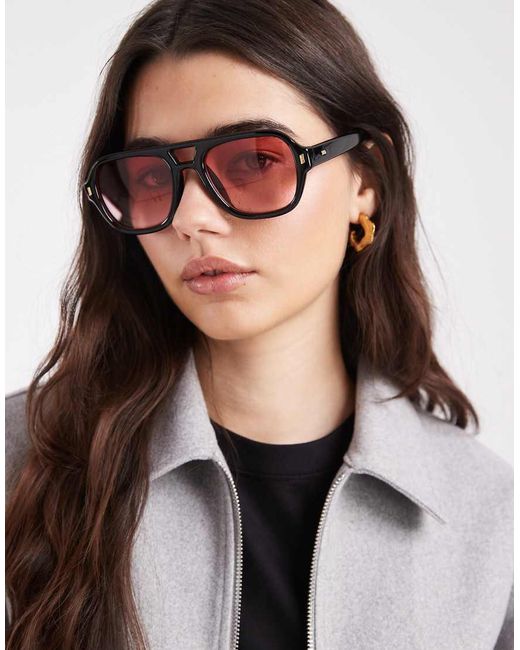 ASOS Brown Aviator Sunglasses