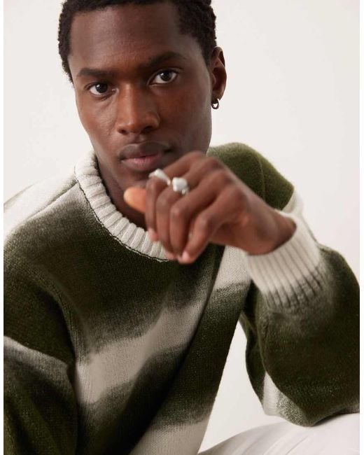 New Look Fluffy Ombre Stripe Jumper in Natural for Men Lyst UK