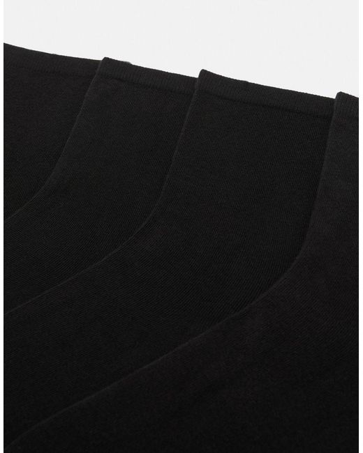 Pull&Bear Black Pack Of 4 Fine Socks for men