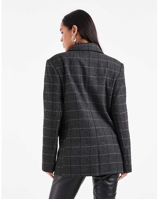 ASOS Black Wool Blend Tailored Double Breasted Power Blazer
