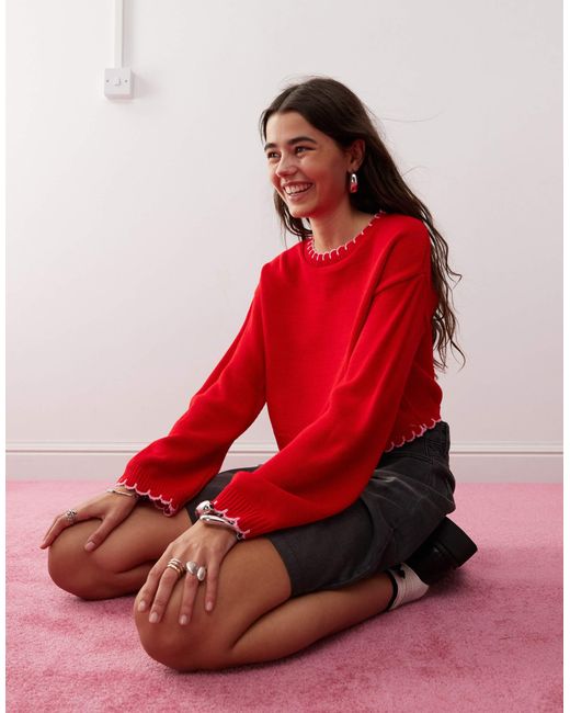 Miss Selfridge Red – strickpullover