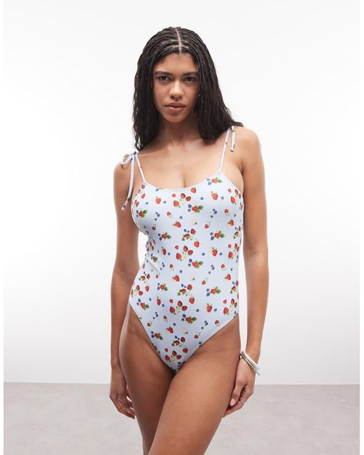 Daisy Street White Tie Strap Swimsuit
