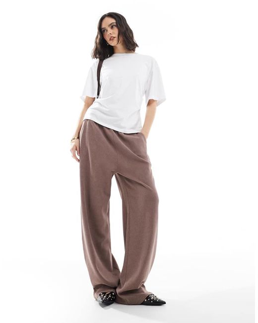 ASOS Joggingbroek Met Rechte Pijpen En Wafelstructuur in het White