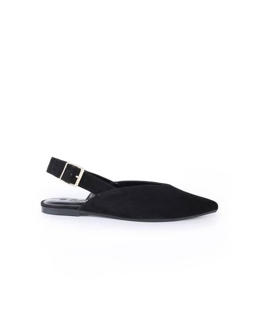 OFF THE HOOK Blue Shenley Suede Leather Slingback Ballet Flats