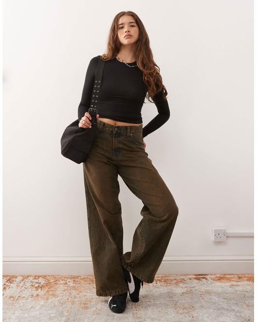 Weekday Black – superweiches, langärmliges slim fit oberteil