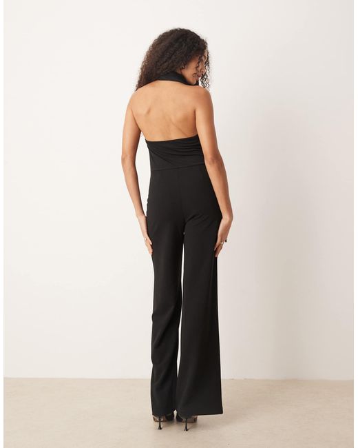 Mango Black Cowl Neck Halter Jumpsuit