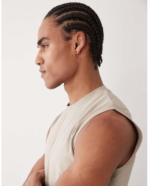 4505 Natural Shrunken Muscle Fit Cotton Tank With Quick Dry Finish for men