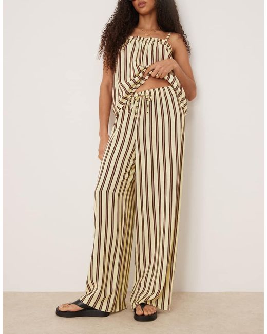 ASOS Natural Linen Blend Pull On Trouser