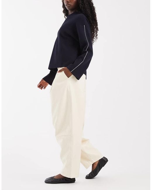ASOS White Tailored Faux Leather Tapered Trousers