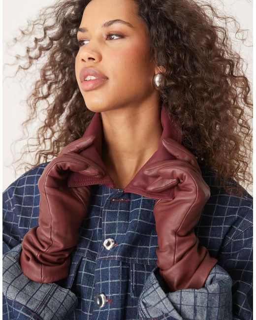 Ghospell Blue Contrast Pu Collar Denim Jacket