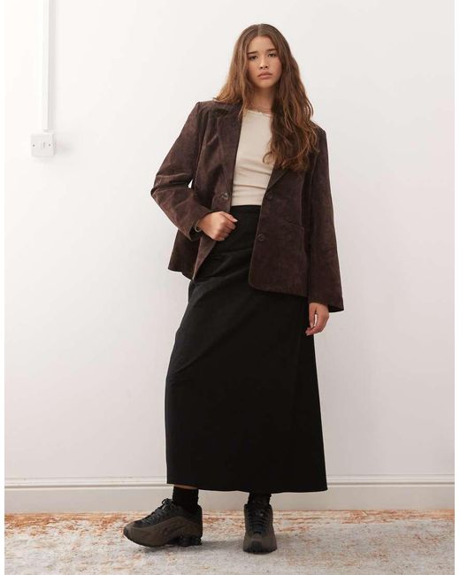 Reclaimed Vintage Brown Real Suede Oversized Blazer