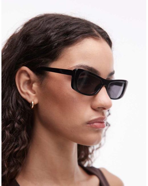 Mango Brown Rectangular Sunglasses