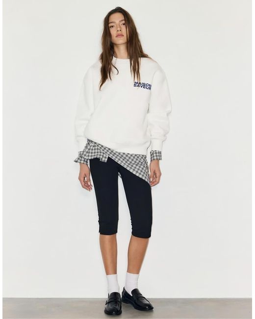 Pull&Bear White Profiterole Graphic Sweatshirt