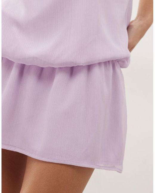 Motel Pink Veloria High Neck Halter Drop Waist Dress