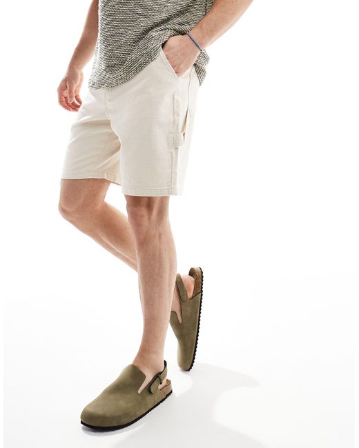 ADPT – locker geschnittene carpenter-shorts in White für Herren