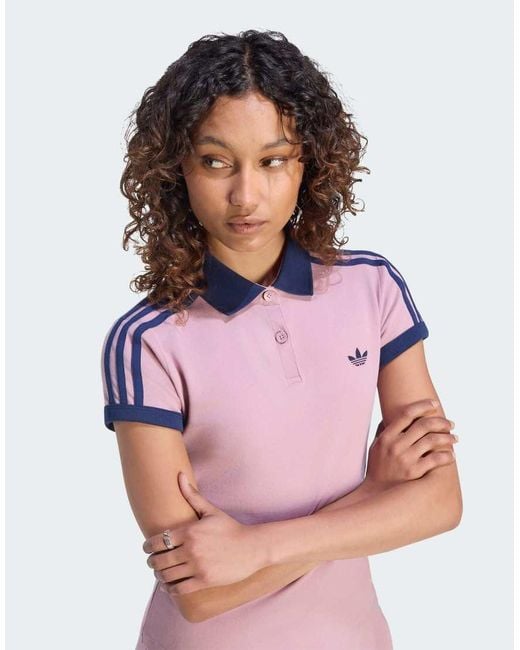 Adidas Originals Pink 3-Stripes Polo