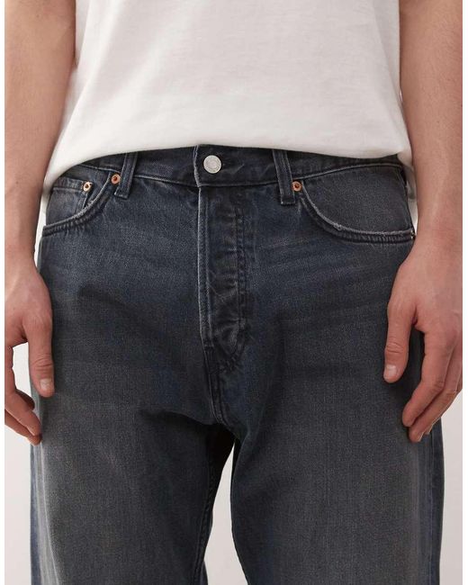 Weekday Gray Space Relaxed Fit Straight Jeans for men