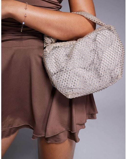 River Island Brown – strass-handtasche