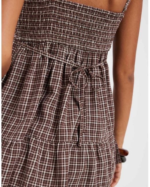 Hollister Purple Babydoll Tunic Top With Tie Back Detail