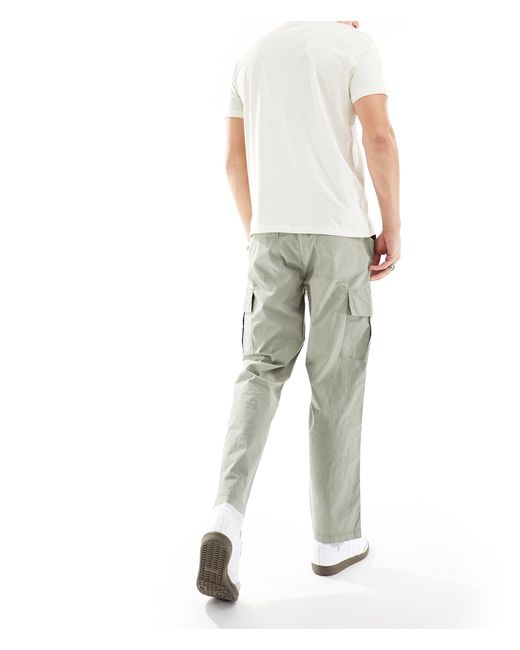 SELECTED White Loose Fit Cargo Trouser for men