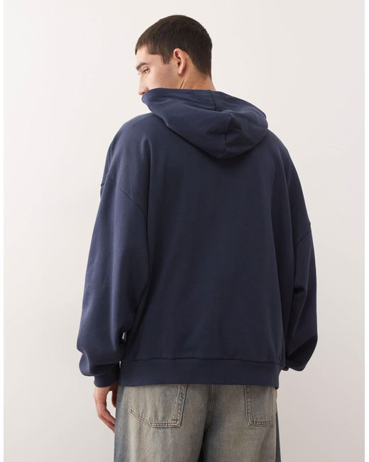 Collusion – kastiger oversize-kapuzenpullover in Blue für Herren