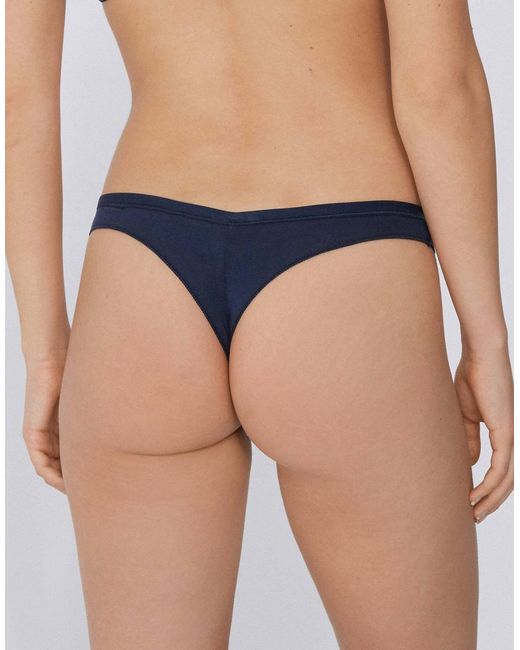 Tezenis Blue Plain Colour Cotton Brazilian Briefs