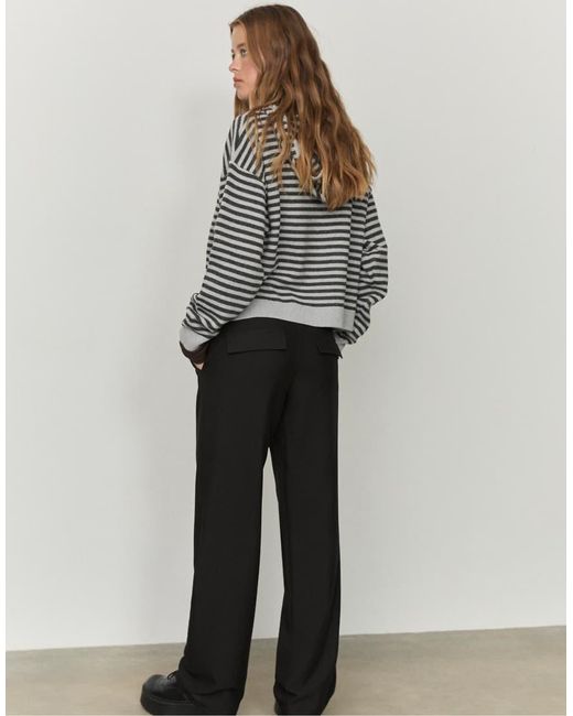 Stradivarius Black Smart Trousers With Pockets