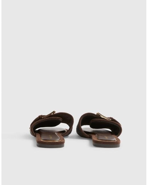 River Island White Raffia Buckle Sandals