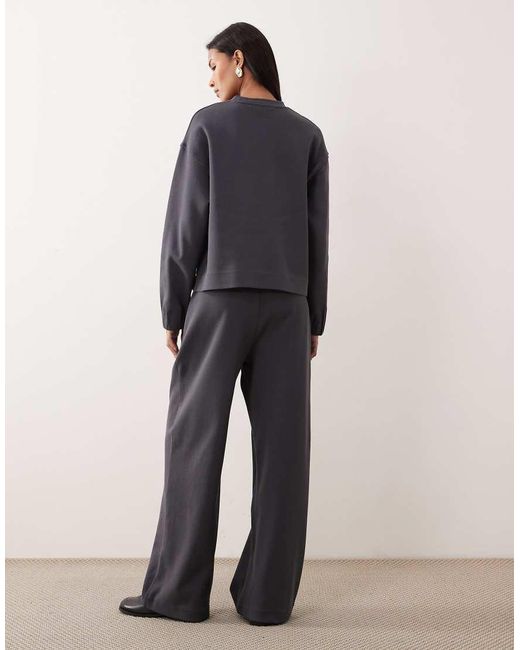 Mango Blue Cotton Mix Pique Straight jogger Co-ord