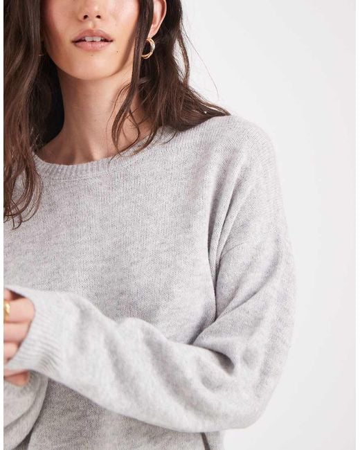 ONLY White O-neck Knitted Jumper
