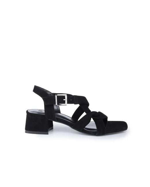 OFF THE HOOK White Nicola Suede Leather Strappy Low Block Heel Sandals