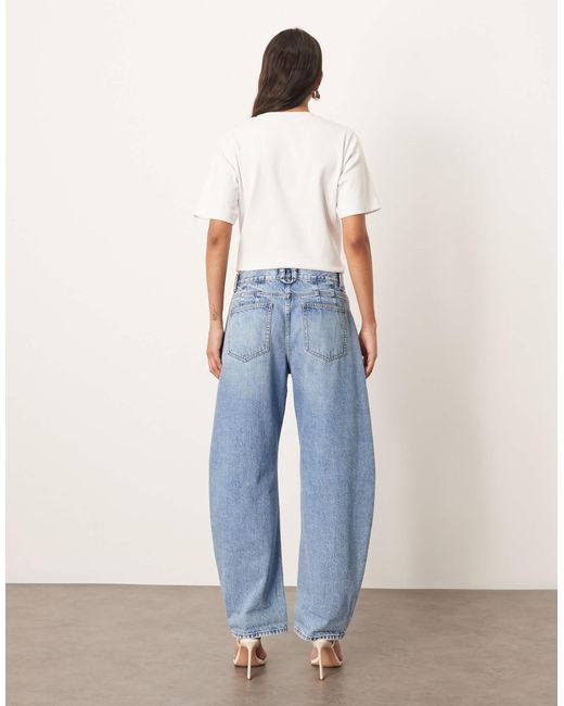 ARRANGE White Tova Tapered Curved Leg Jeans With Roll Hem