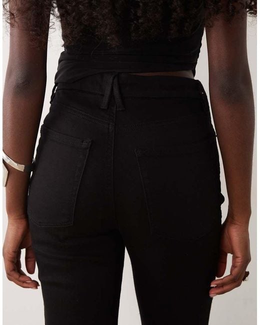 GOOD AMERICAN Black Good Curve Never Fades Straight Jeans