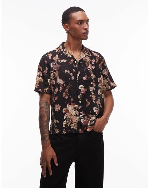 AllSaints Floral Short Sleeve Shirt in Black for Men | Lyst AllSaints Floral Short Sleeve Shirt in Black for Men | Lyst
