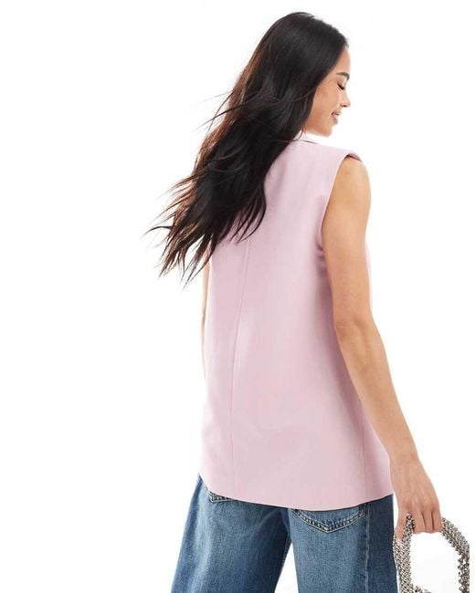Stradivarius Red Longline Waistcoat
