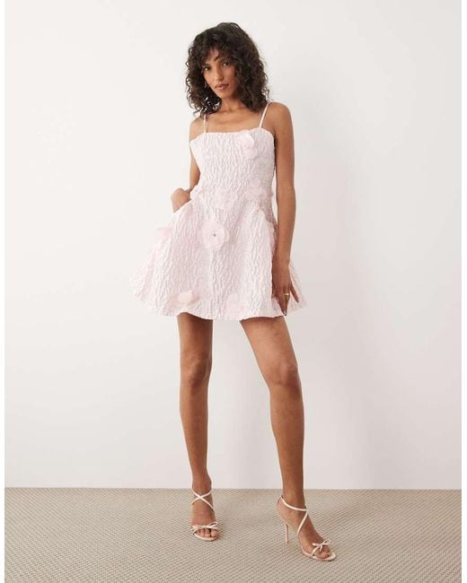 Sister Jane Pink Dream Lera Floral Detail Applique Cami Mini Dress