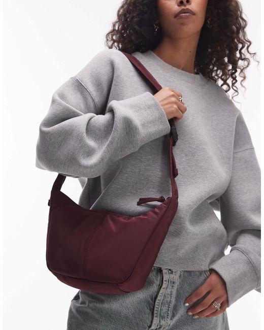 TOPSHOP Purple Carrie Nylon Cross Body Bag