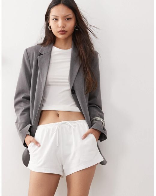Weekday Gray Mini Jersey Shorts