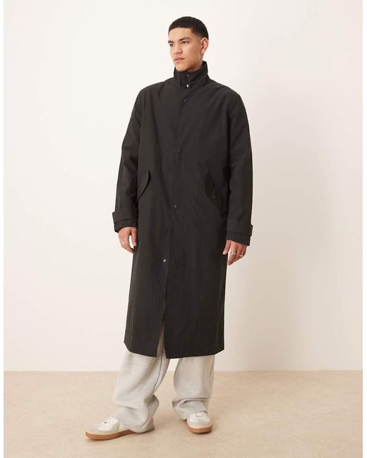 ASOS Blue Oversized Trench Coat for men