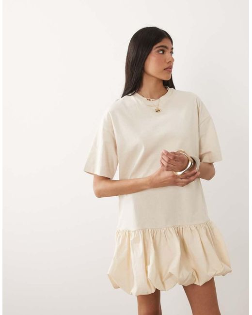 Miss Selfridge Natural Drop Waist Bubble Hem Mini Dress