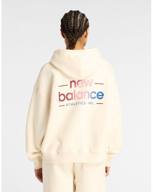 Reimagined - sweat à capuche oversize en polaire - beige New Balance en coloris Natural