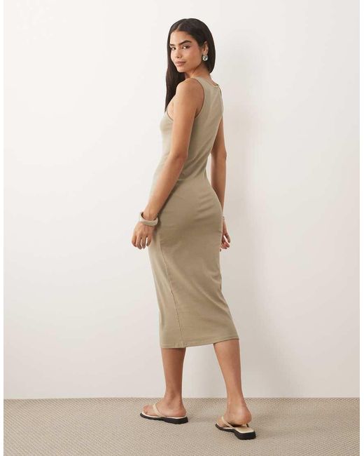 Mango Natural Twist Strap Jersey Midi Dress