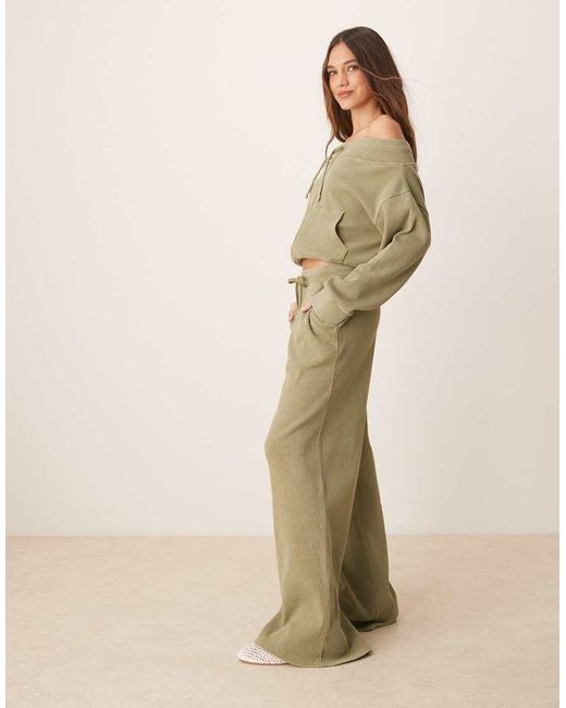 ASOS Natural Co-ord Waffle Paperbag Waist jogger
