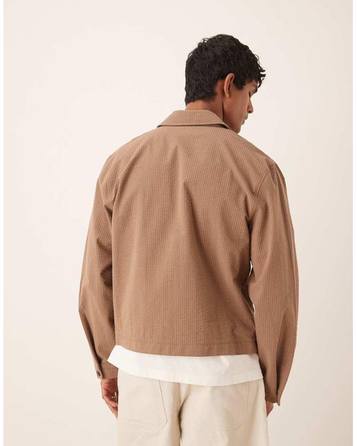 ASOS Natural Smart Co-ord Harrington Jacket for men