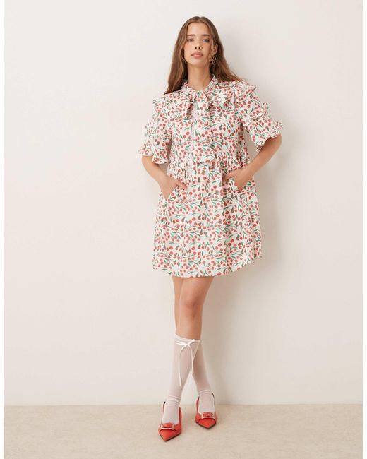 Sister Jane Natural Oversized Bow Mini Dress for men