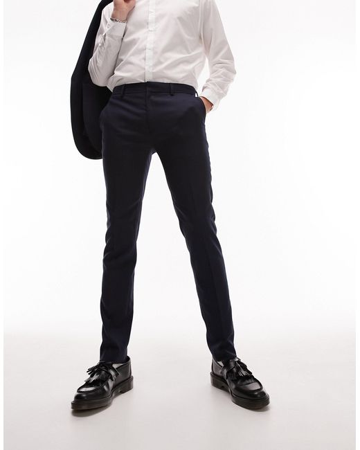Topman Burgundy Dobby Skinny Pants, $70 | Topman | Lookastic