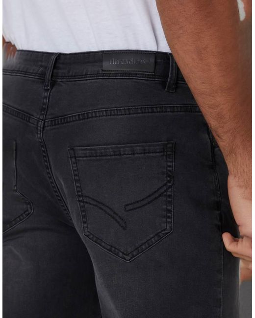 Threadbare Black Straight Fit Jeans With Stretch for men