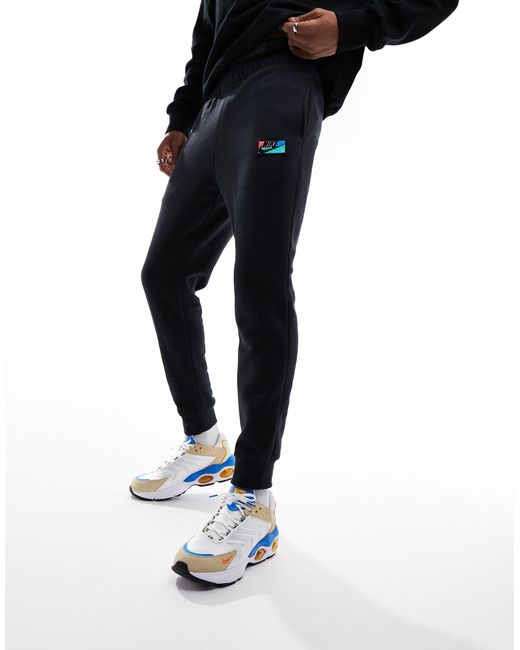 Nike Black Club Patch Logo joggers for men