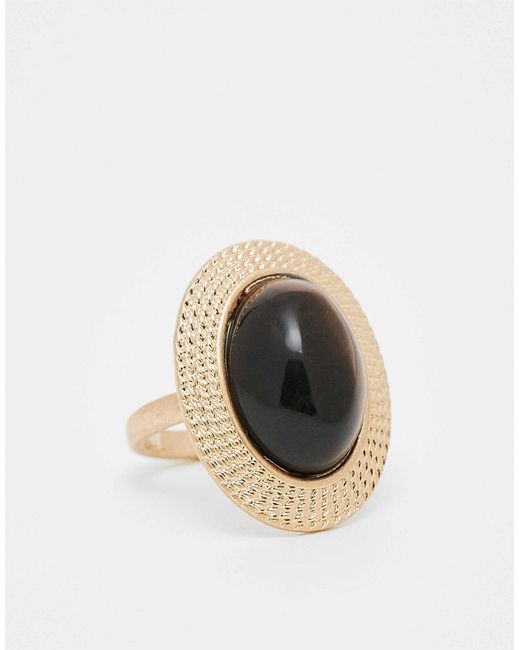Bague ornée d'une pierre œil ASOS en coloris Natural